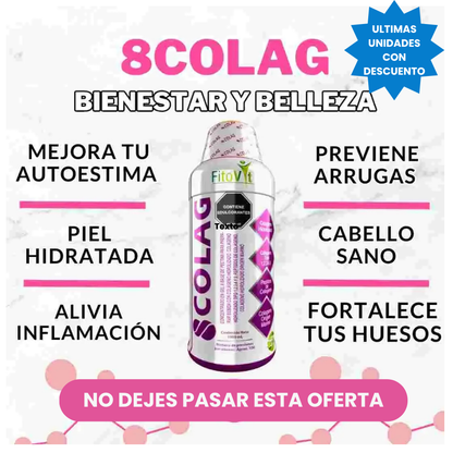 🔥COLAG 8 Colágenos Líquidos | Piel, Cabello, Uñas y Articulaciones
